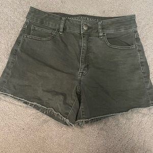 American Eagle olive green denim shorts